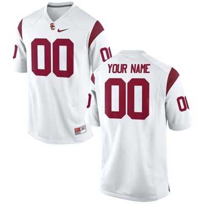 Mens USC Trojans 2015 Nike White Customized Replica Football Jersey